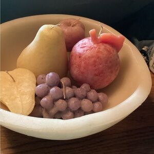 Fruit bowl candles.